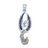 Alighting breakthrough of the Mythical Phoenix Silver and Gold Pendant MPD5680