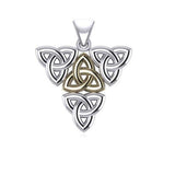 Celtic Trinity Silver and Gold Pendant MPD5803 - Jewelry