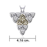 Celtic Trinity Silver and Gold Pendant MPD5803 - Jewelry