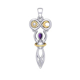 Celtic Goddess of Infinite Universe Silver and Gold Pendant MPD5931