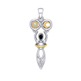 Celtic Goddess of Infinite Universe Silver and Gold Pendant MPD5931 - Jewelry