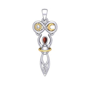 Celtic Goddess of Infinite Universe Sterling Silver and Gold Pendant MPD5931