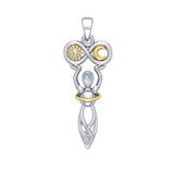 Celtic Goddess of Infinite Universe Silver and Gold Pendant MPD5931 - Jewelry