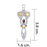 Celtic Goddess of Infinite Universe Silver and Gold Pendant MPD5931 - Jewelry
