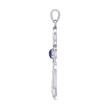 Celtic Goddess Virgo Astrology Zodiac Sign Silver and Gold Accents Pendant with Sapphire MPD5940 - Jewelry