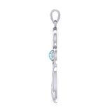 Celtic Goddess Scorpio Astrology Zodiac Sign Silver and Gold Accents Pendant with Blue Topaz MPD5942 - Jewelry