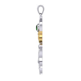 Celtic Goddess with Irish Harp Silver and Gold Accents Pendant MPD5961 - Jewelry