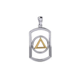 Recovery Silver with 14K Gold Accent Pendant MPD6049 - Jewelry