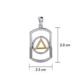 Recovery Silver with 14K Gold Accent Pendant MPD6049 - Jewelry