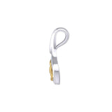 Celtic Whale Tail And Double Heart Silver With 14K Gold Accent Pendant MPD6054 - Jewelry