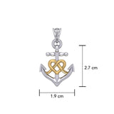 Celtic Heart With Anchor Silver With 14K Gold Accent Pendant MPD6056 - Jewelry