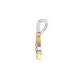 Whale Tail And Heart Silver With 14K Gold Accent Pendant MPD6057 - Jewelry