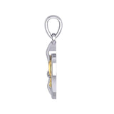 A powerful Sterling Silver with 14K Gold accent Jewelry Pendant in Fleur-de-Lis and Heart MPD6067 - Jewelry