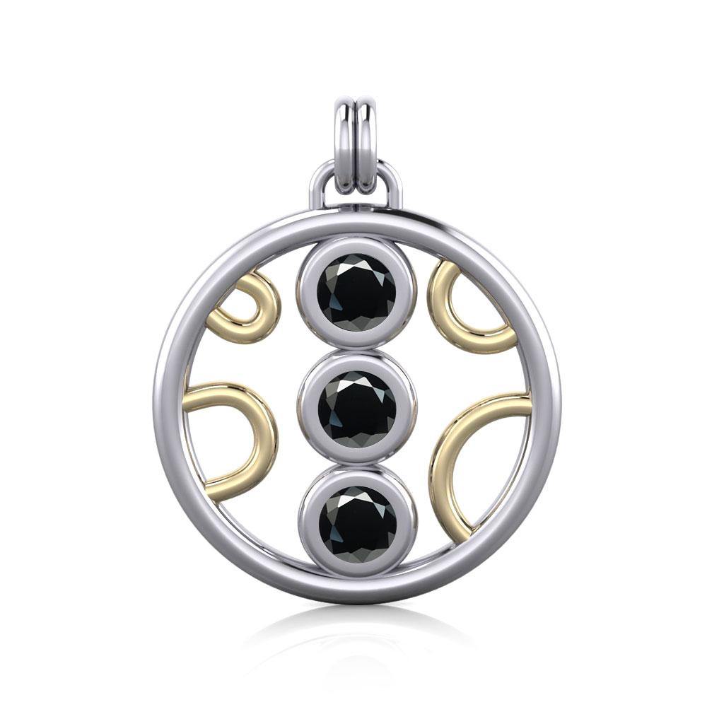 Blaque Circles Silver and Gold Pendant MPD730 - Jewelry
