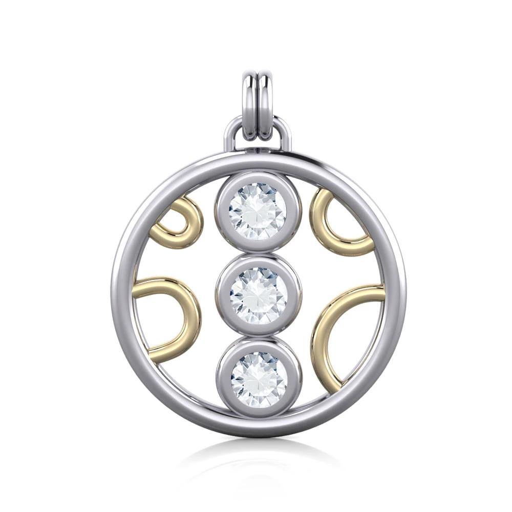 Blaque Circles Silver and Gold Pendant MPD730 - Jewelry