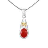 Virgo Zodiac Symbol Silver and Gold Pendant MPD819 - Jewelry