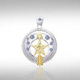 Pentacle Silver and Gold Pendant MPD833 - Jewelry