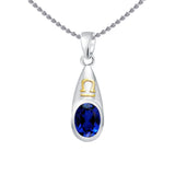 Libra Zodiac Sign Silver and Gold Pendant MPD851 - Jewelry