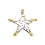 Broomstick and The Star Sterling Silver With 18K Gold Accent Pendant MPD875 by MPD875