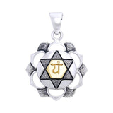 Anahata Heart Silver and Gold Chakra Pendant MPD908 - Jewelry