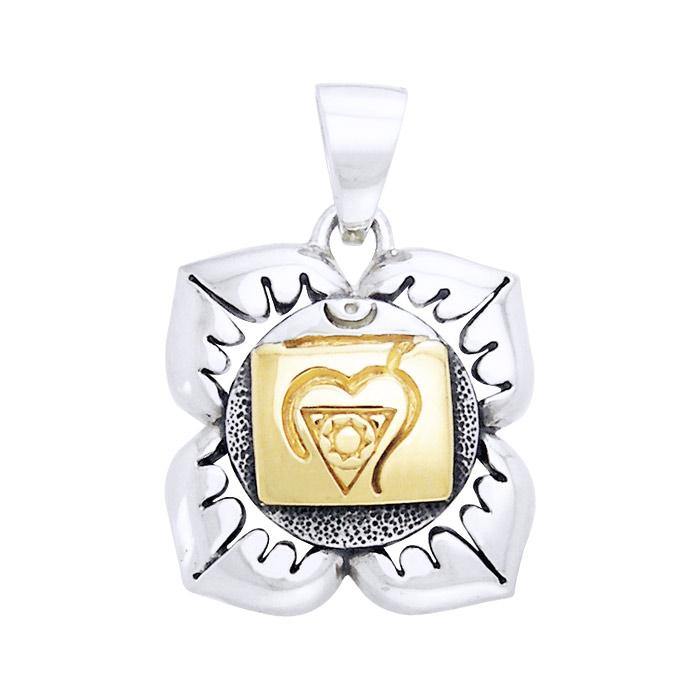 Muladhara Root Silver and Gold Chakra Pendant MPD910 - Jewelry