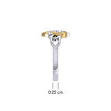 Celtic Heart And Triquetra Sterling Silver with 14K Gold Accent Ring MRI2389 - Jewelry