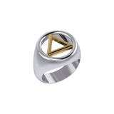 Recovery Silver with 14K Gold Accent Ring MRI2395 - Jewelry