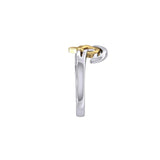 Celtic Wave Heart Silver With 14K Gold Accent Ring MRI2399 - Jewelry