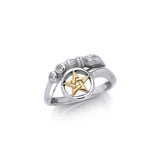 Broomstick and The Star Silver and 18K Gold Accent Ring MRI355 - Jewelry