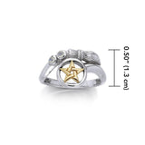 Broomstick and The Star Silver and 18K Gold Accent Ring MRI355 - Jewelry