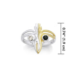 Venus and Mars with Gems Silver and Gold Ring MRI556 - Jewelry