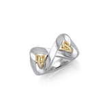 Danu Silver and Gold Celtic Knotwork Ring MRI599 - Jewelry