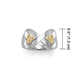 Danu Silver and Gold Celtic Knotwork Ring MRI599 - Jewelry