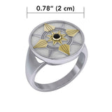 Be a Star Silver and Gold Ring with Gemstone MRI625 - Jewelry