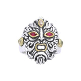 Silver and Gold Green Man Ring MRI960 - Jewelry