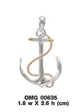 Anchor Three Tone Pendant OMG635