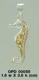 Celtic Three Tone Seahorse Pendant OPD055