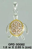 Celtic Trinity Knot Sea Turtle Three Tone Pendant OPD082