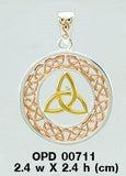 Celtic Trinity Knot Three Tone Pendant OPD711 - Jewelry
