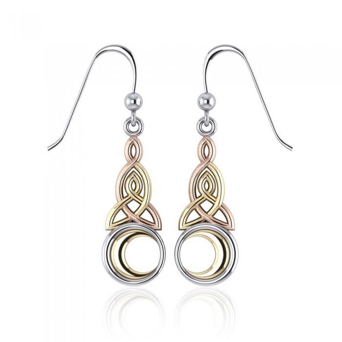 Celtic Moon Triquetra Earrings OTE2565 - Jewelry