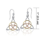 Triquetra Three Tone Earrings OTE2912 - Jewelry