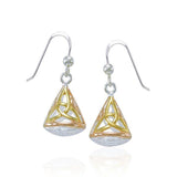 Celtic Knotwork Triquetra Three Tone Earrings OTE683