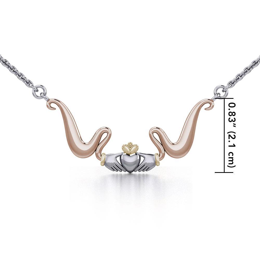 Claddagh Three Tone Necklace OTN057 - Jewelry