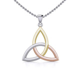 The unity of life’s triplicities ~ Celtic Knotwork Trinity Sterling Silver Three Tone Pendant Jewelry OTP085 - Jewelry