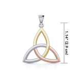 The unity of life’s triplicities ~ Celtic Knotwork Trinity Sterling Silver Three Tone Pendant Jewelry OTP085 - Jewelry