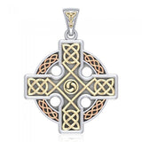 Celtic Knotwork Cross Three Tone Pendant OTP477 - Jewelry