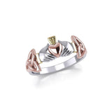 Irish Claddagh Trinity Knot Three Tone Ring OTR557