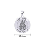 Saint Rocco or St. Roch Silver Medal Pendant (Small 18.5 mm.) TPD5460 - Jewelry