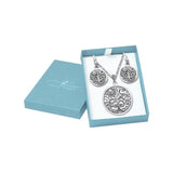 Together we are the Tree of Life Silver Pendant Chain and Earrings Box Set SET007 - Jewelry