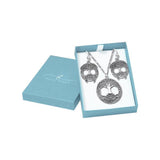 Wondrous Living in the Tree of Life Silver Pendant Chain and Earrings Box Set SET023 - Jewelry